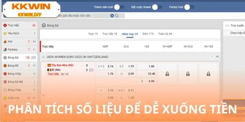 Phân tích số liệu khi soi kèo KKWIN - Đọc số đúng, kèo tự sáng